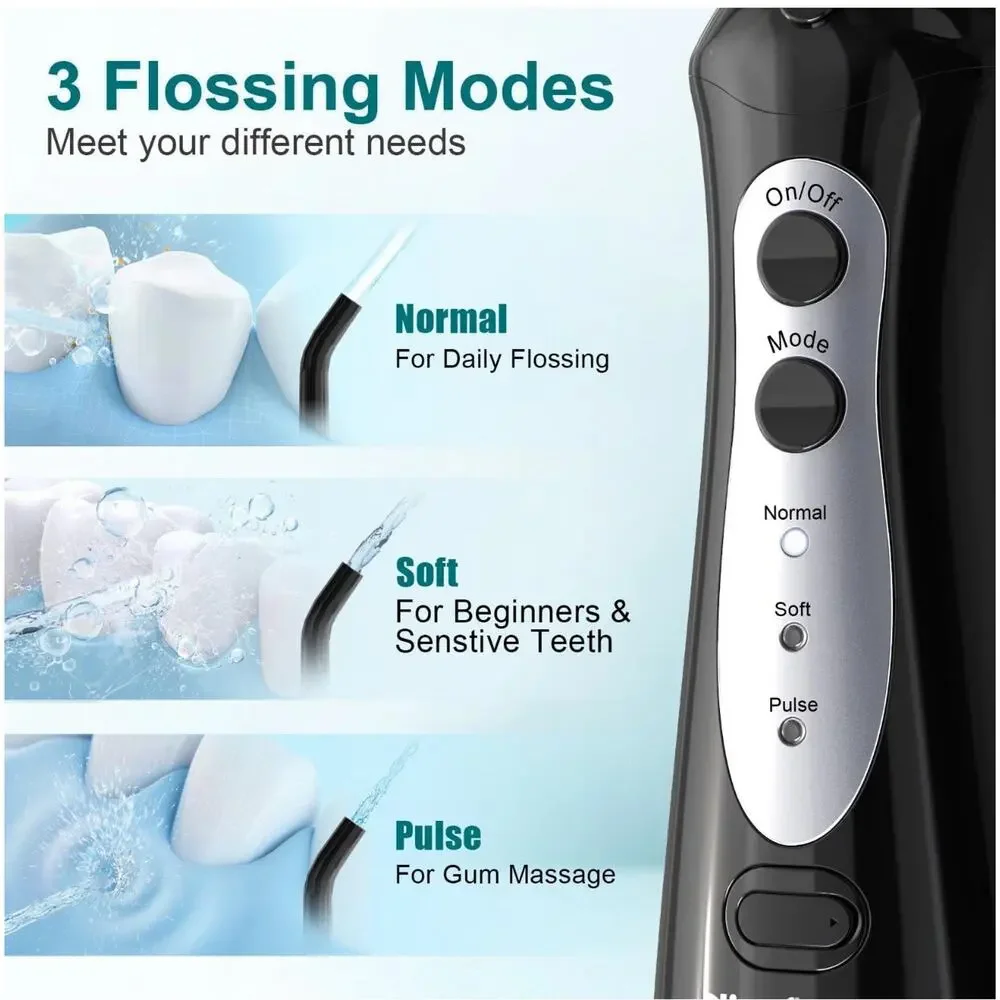 Cordless Water Flosser Dental Oral Irrigator Travel Friendly Teeth Cleaner Pro